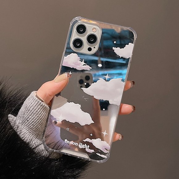 NEW iPhone 13/12/Pro/Max Clouds Mirror Phone Case - Picture 7 of 9